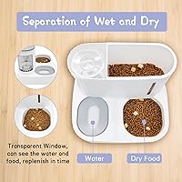 Vista 5 de Kathson Alimentador automático 2 en 1 para gatos y dispensador de agua, alimentador de alimentación por gravedad para gatos de interior y exterior
