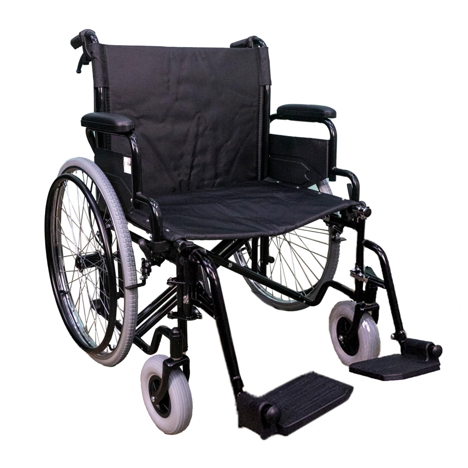 Steely Heavy Duty Wheelchair, 22 Inch for elderly, bariatric wheelchair elderly and disabled, | Color Black