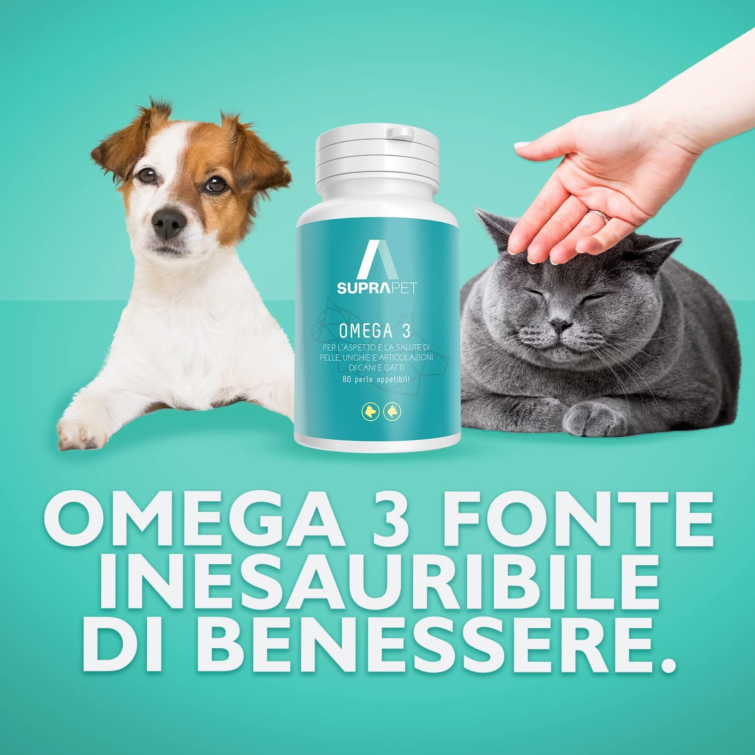 Suprapet Omega 3 per Cani e Gatti Olio di Pesce al 70% (Epa 18%, DHA 12) e  Vitamina E 80 Perle. Mangime Complementare Naturale per Pelo e  Articolazioni : Amazon.it: Prodotti per animali domestici