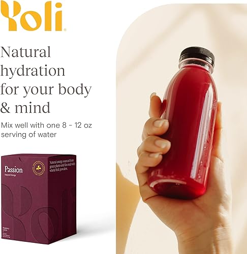 Miniatura 9 de Yoli Passion Energy Drink Powder Mix - Mezcla de bebida energética natural para resistencia y resistencia 30 paquetes - Sabor a frambuesa y limón