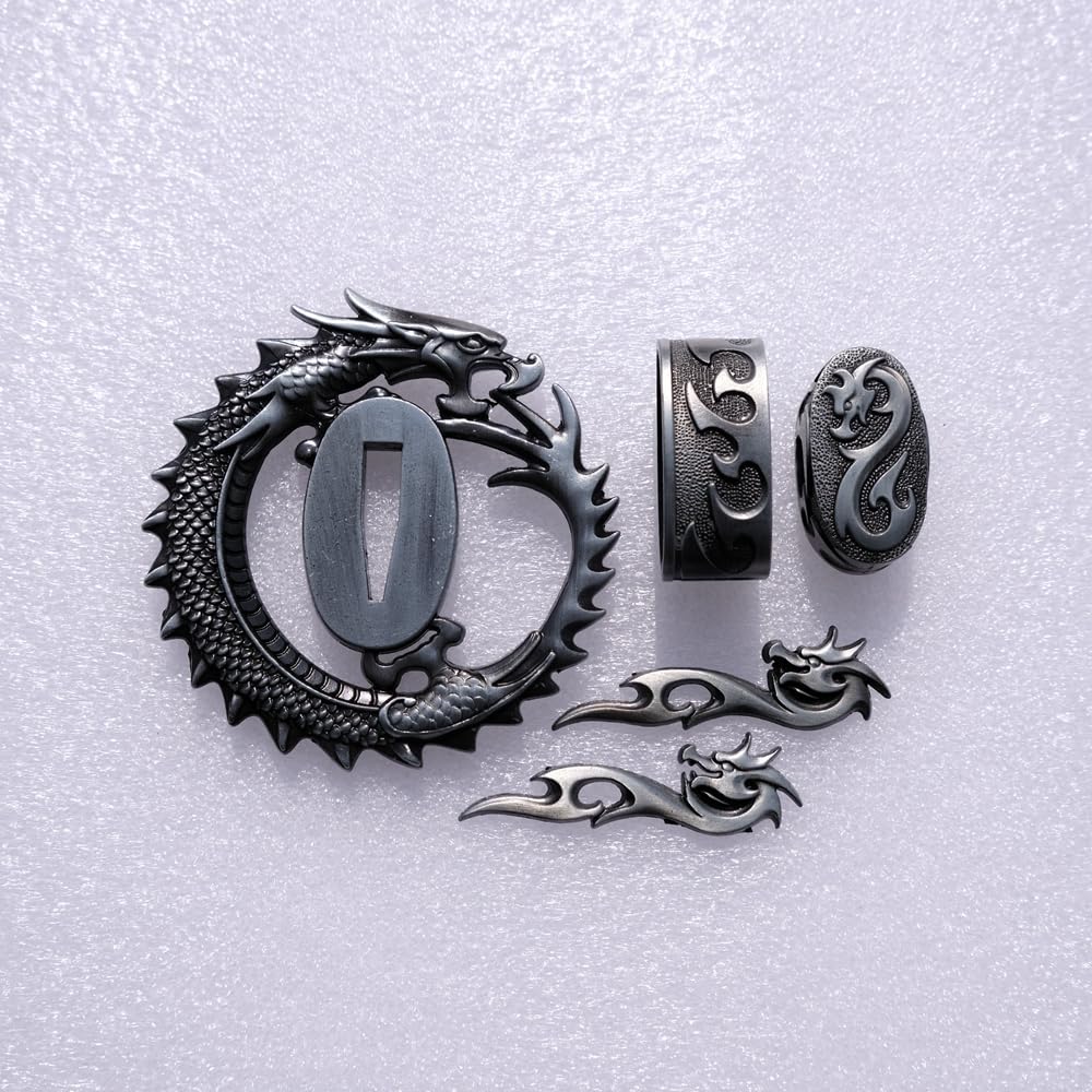 Kit De Monture De Sabre Japonais (Tsuba, Fuchi, Kashira, Menuki) - Alliage, Référence HJ81 à HJ95 - 6
