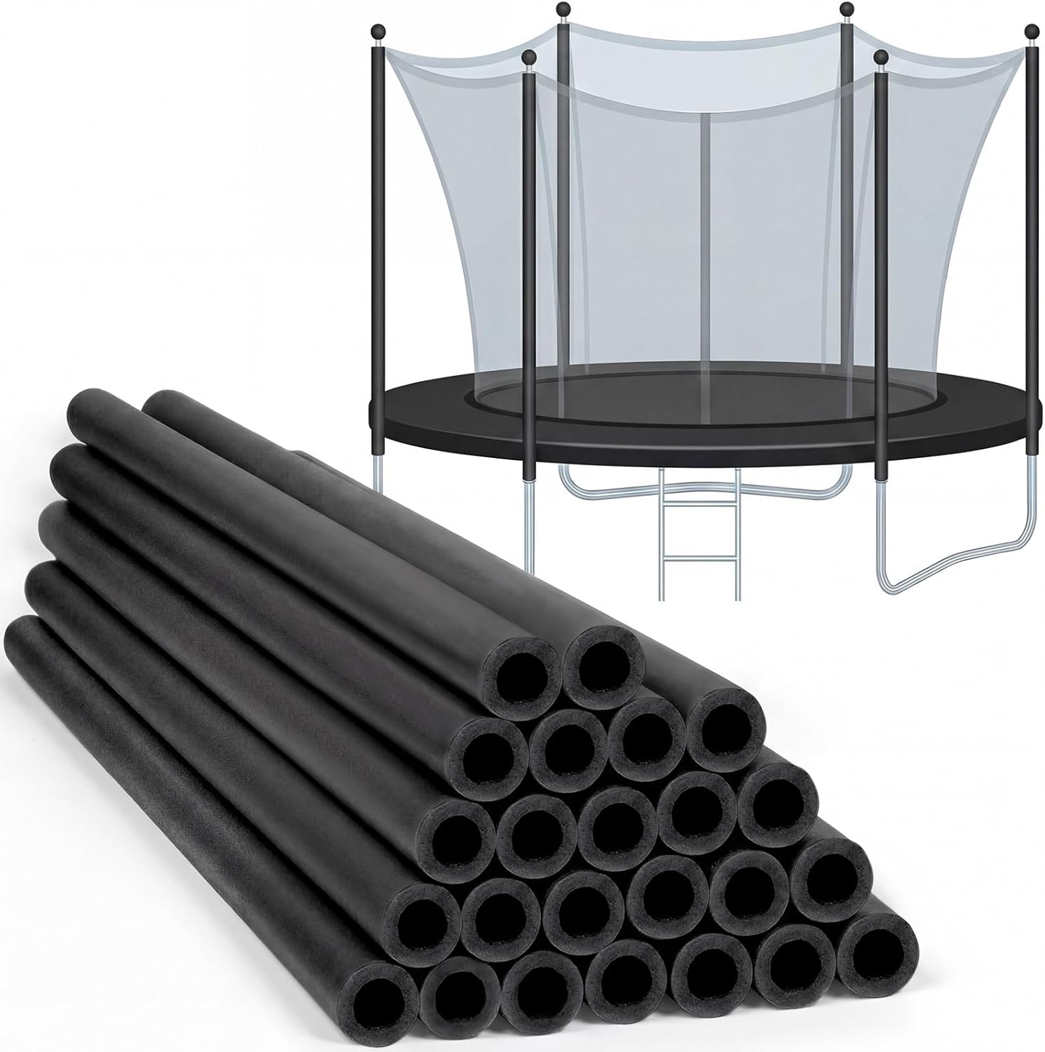 12 Pcs Trampoline Pole Foam Sleeve 35.4" Length 2026 Upgrade Materials Waterproof Trampoline Poles Cover Replacement for Outdoor Accessories