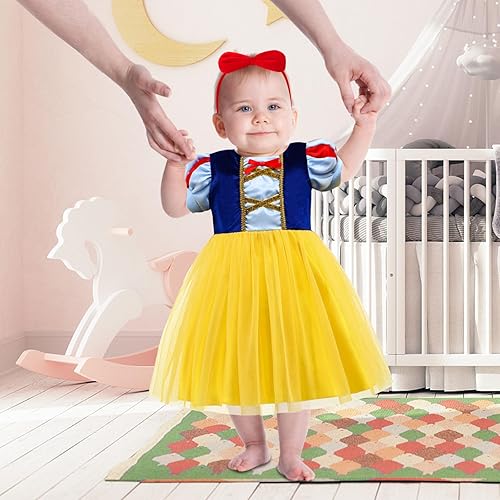 Miniatura 6 de Princess Snow White Costumes for Toddler Girls,Princess Snow White Dress for Kids,Birthday Halloween Party Dress Up