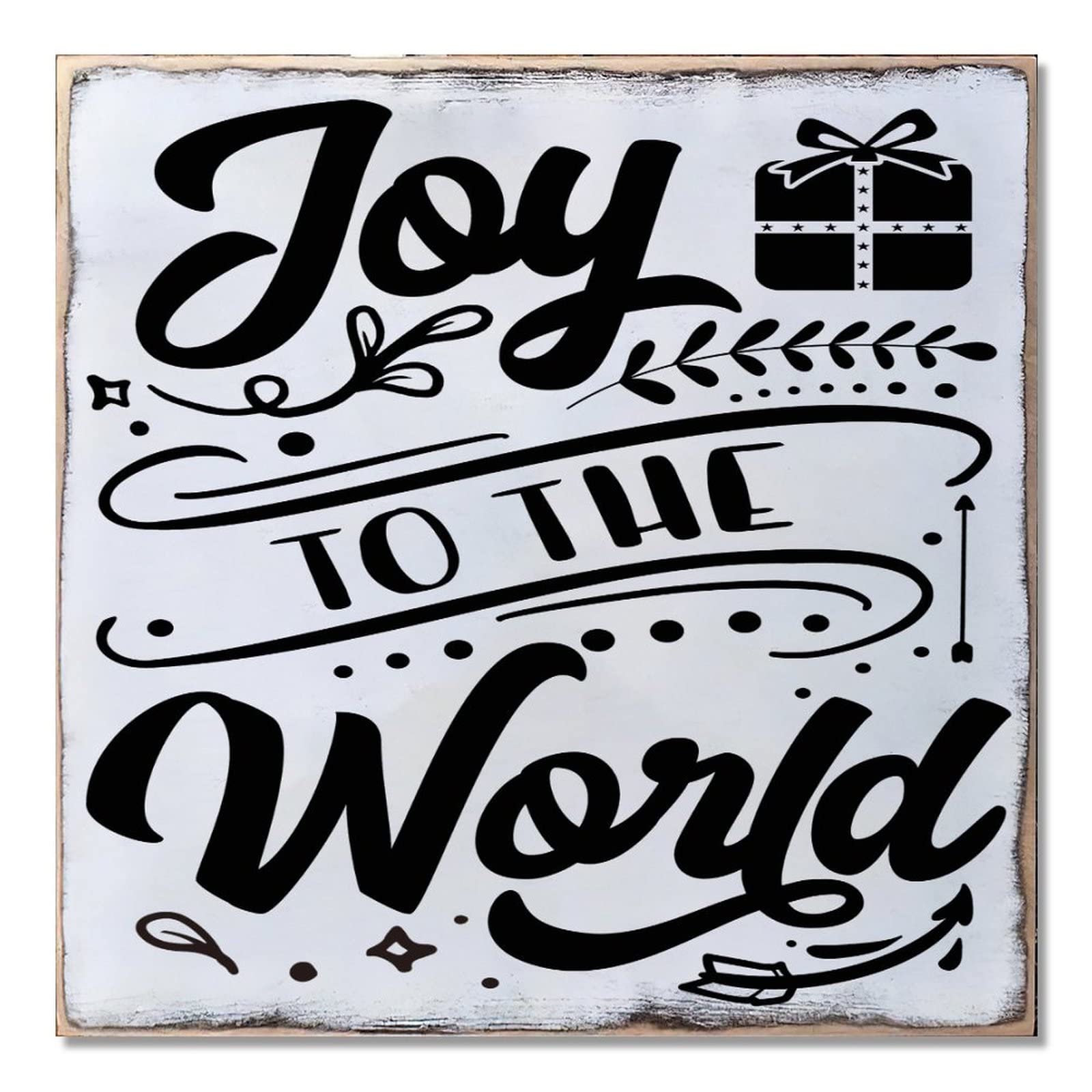Panneau de Noël Joy to the World suspendre déco murale durable