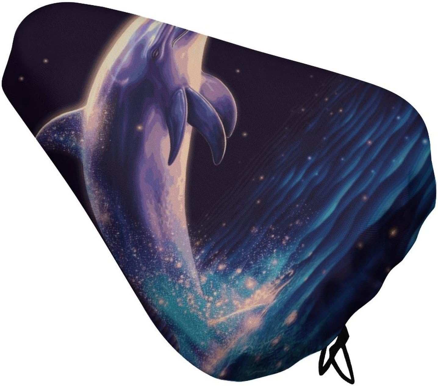 Glitter Dolphin Waterproof Bike Seat Cover with Drawstring