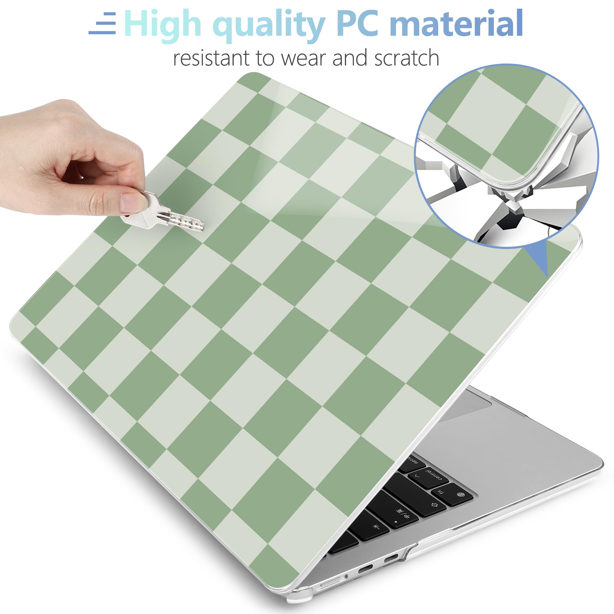 MEEgoodo Funda para MacBook Air de 15 pulgadas M4/M3/M2 2025 2024 2023, funda compatible con modelo (A3241/A3114/A2941) para MacBook Air de 15 pulgadas, laptop con teclado y cubierta de cámara y