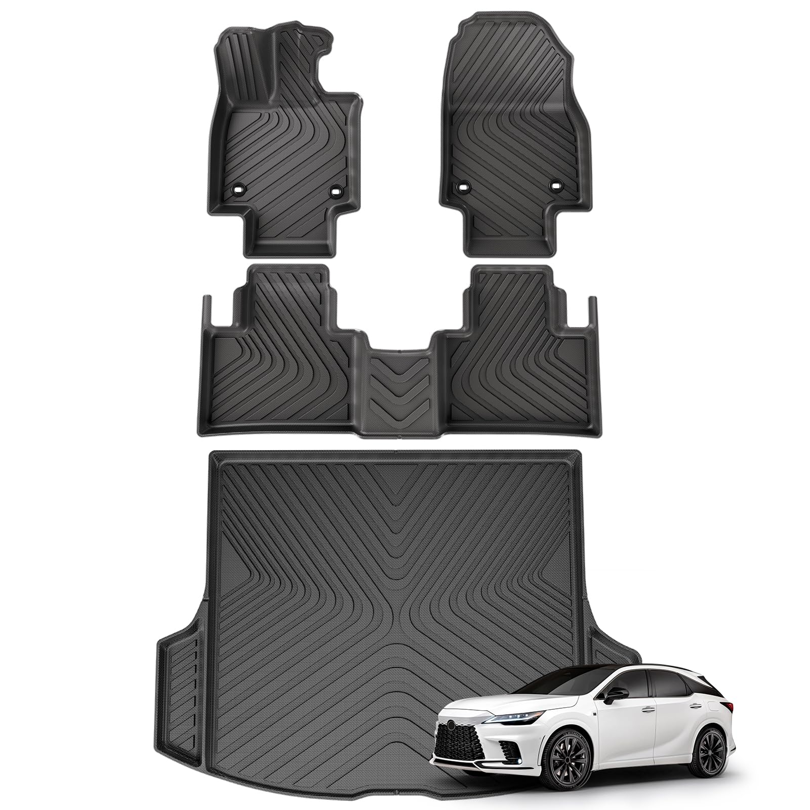 Photo 1 of SMABEE Car Floor Mats & Cargo Liner Fit for 2023 2024 Lexus RX RX350 RX350h RX450h+ RX500h All Weather Floor Liners Trunk Mat 1st&2nd Row TPE Anti-Slip Waterproof Interior Accessories