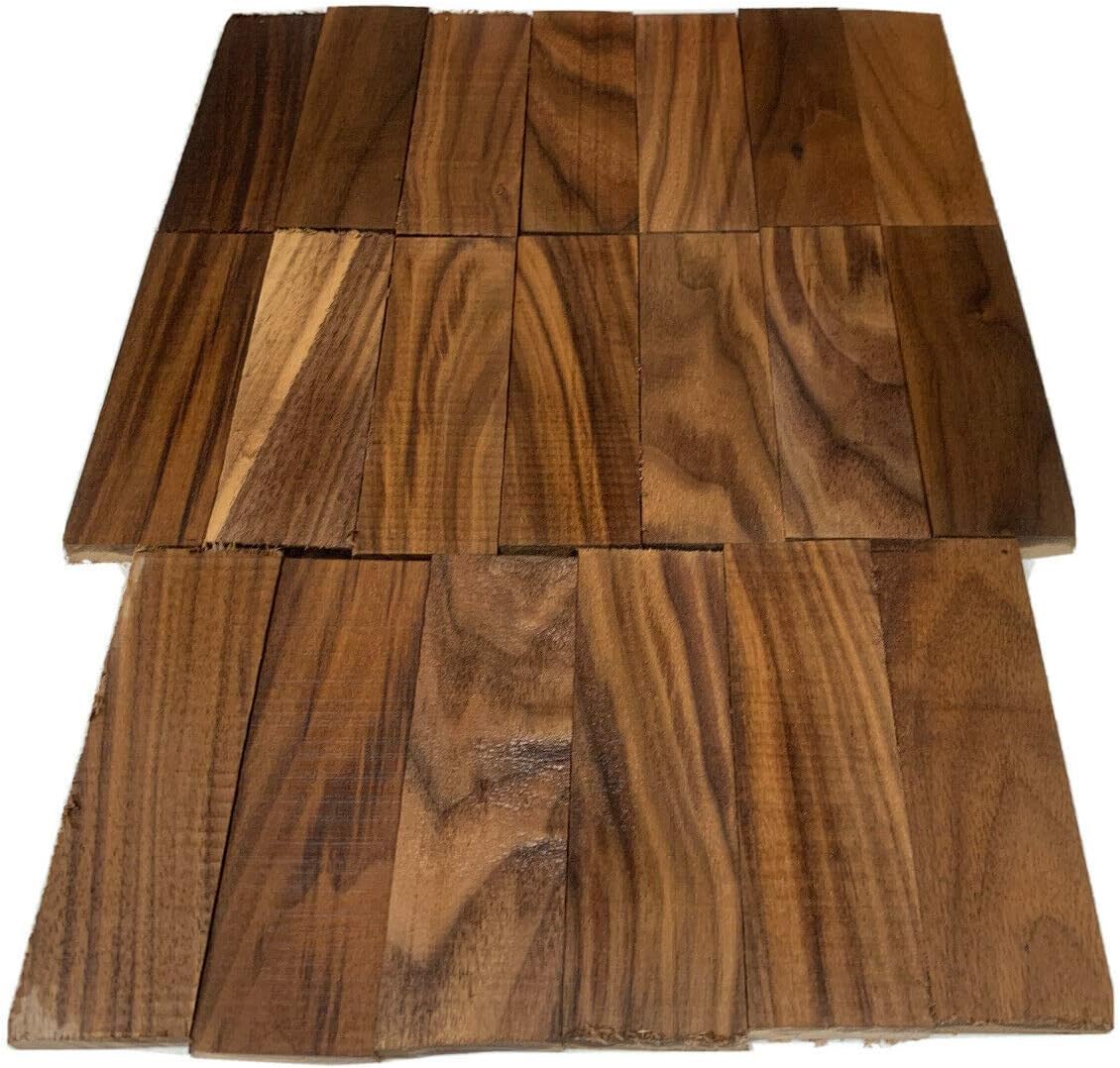 Exotic Wood Zone's 20 Pack, Black Walnut Wood Knife Scales, Handle Knifemaking 5 x 1-1/2 x 3/8