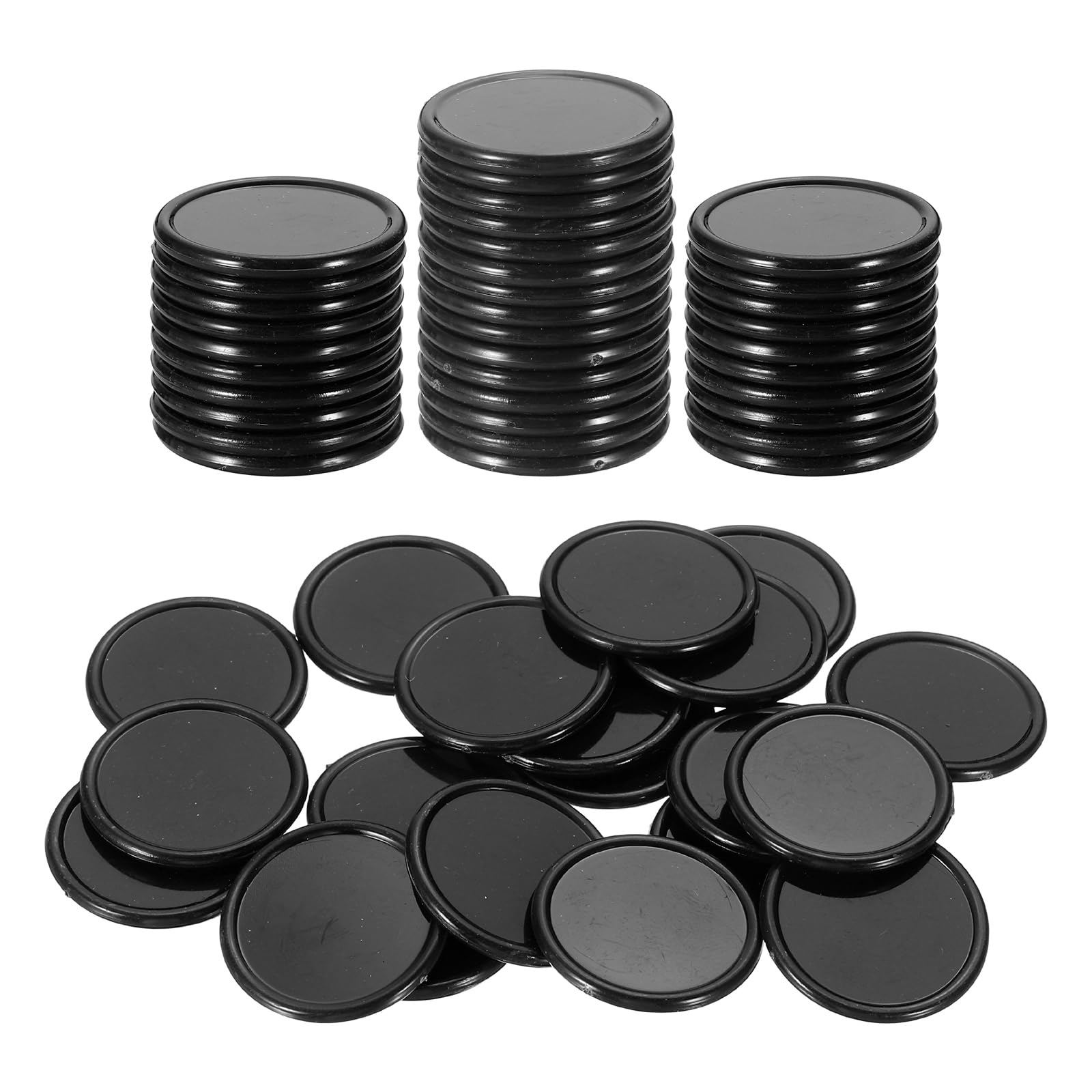sourcing map 50Pcs 25mm Plastic Poker Chips, Mini Bingo Chips Learning Counters Counting Counters Disks Markers Opaque Game Tokens for Game Play Math Counting, Black