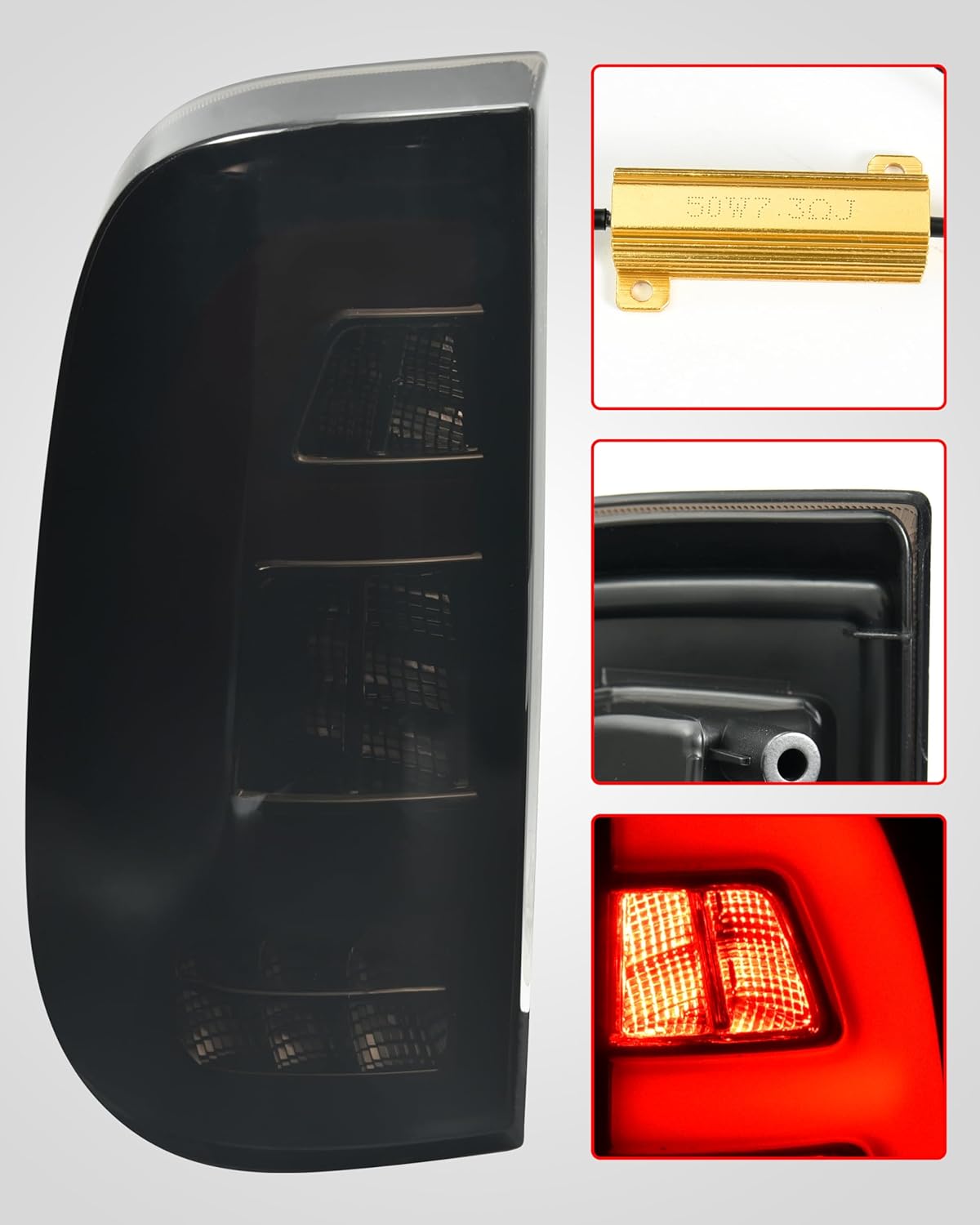 KEWISAUTO LED Taillight for 1997-2003 Ford F-150, Smoked Tail Lamp Rear Brake Reverse Light Turn Signal Running Light for Ford F150 1997-2003, F250 F350 F450 F550 Super Duty 1999-2007 Accessories