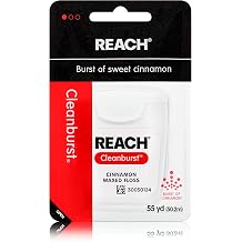 Reach Waxed Dental Floss, Cleanburst Cinnamon, 55 Yards Pack of 4