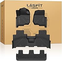 Vista 22 de LASFIT Alfombrillas para Ford F250 F350 F450 2017-2026 Crew Cab asiento delantero de cubeta Trasero con alfombra de almacenamiento plegable plana