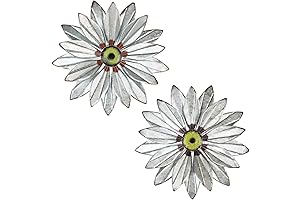 YEAHOME Metal Flower Farmhouse Decor: Elegant Galavized Wall Decor for Rustic Home Aesthetics