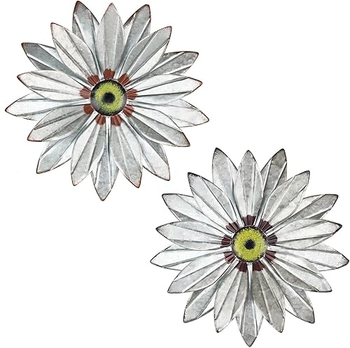 YEAHOME Arte de pared de metal de granja bohemia, juego de 2 piezas de 28 cm de decoración de pared galvanizada para dormitorio y exterior