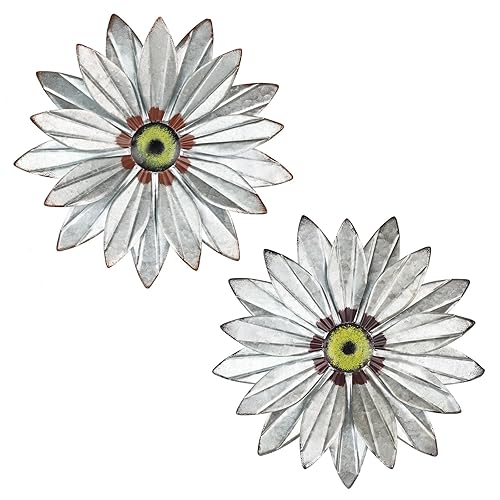 YEAHOME Metal Farmhouse Boho Wall Art, 2 Set 11" Galvanized