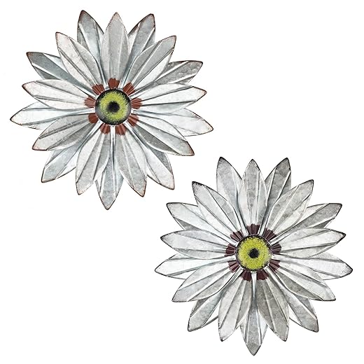 YEAHOME Metal Farmhouse Boho Wall Art, 2 Set 11" Galvanized Wall Decor for Bedroom & Outdoor