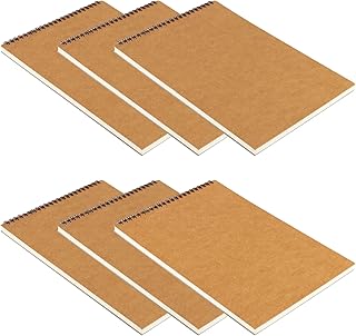 MUKCHAP 6 Pack A3 Spiral Bound Landscape Sketchbook, 160gsm A3 Sketch Drawing Pad with Blank Paper, 30 Sheets/60 Pages