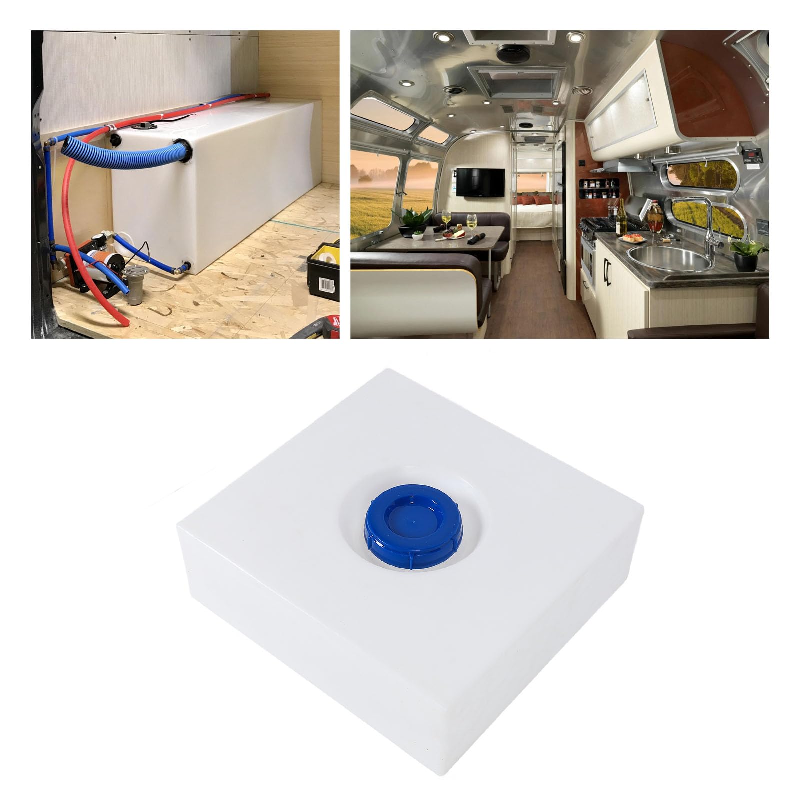 VGEBY Wohnmobil-Wassertank, LLDPE-Frischwassertank, 40 Gallonen, 150 L Fassungsvermögen, Nahtloser Aufbau, 5,12 Zoll Breiter Einlass, für Wohnmobil-Anhänger, Boot, Yacht, Heimwasserspeicher