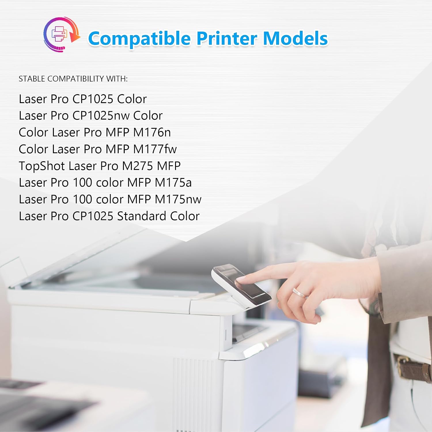 (with Chip) 126A CE310A Toner Cartridge Black 1-Pack, 126A Toner Cartridge Replacement for HP 126A Toner for Laser Pro 100 Color MFP M175, Laser Pro CP1025, TopShot Laser Pro M275 MFP Series Printer