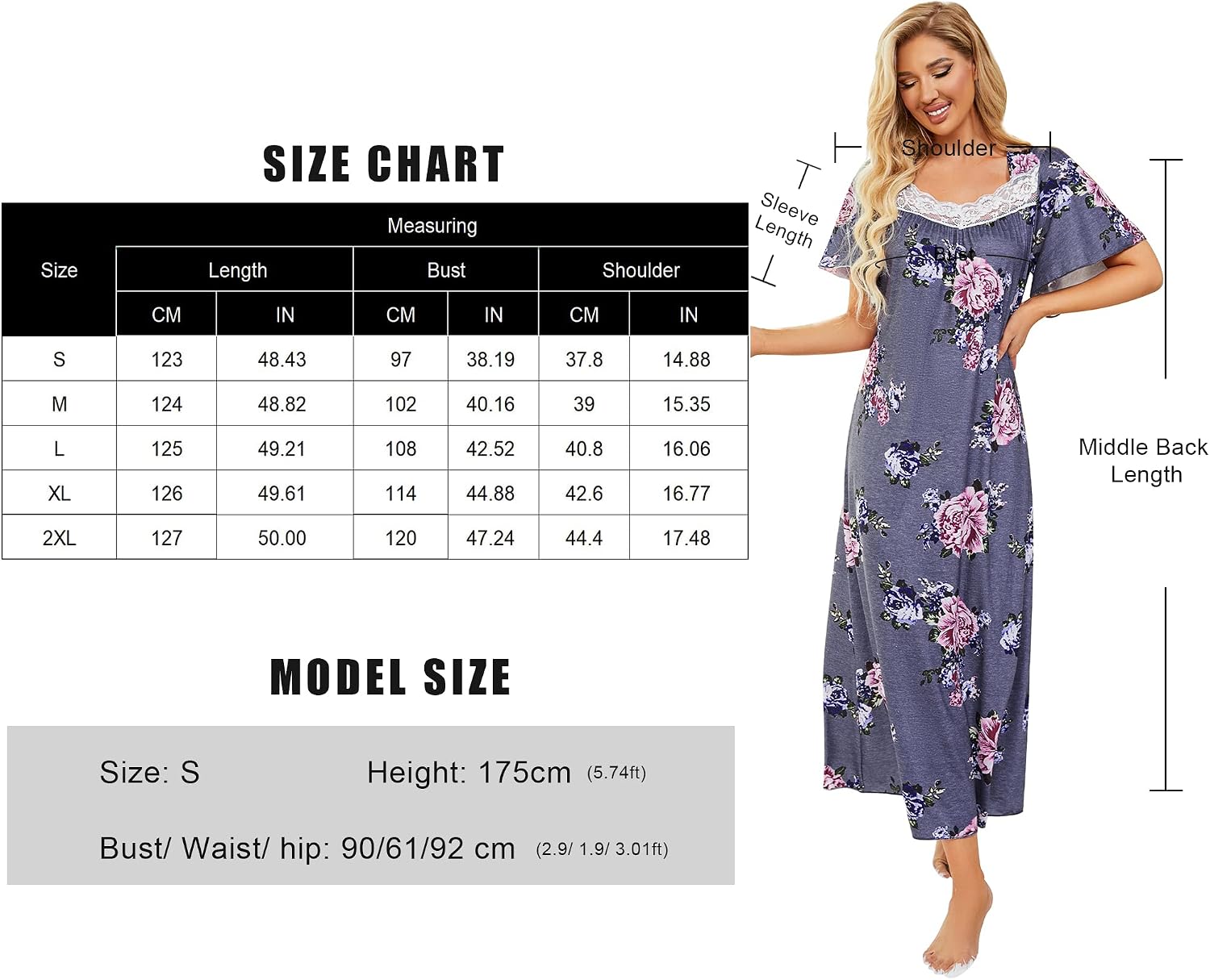 Vigour Women's Long Nightgown 
