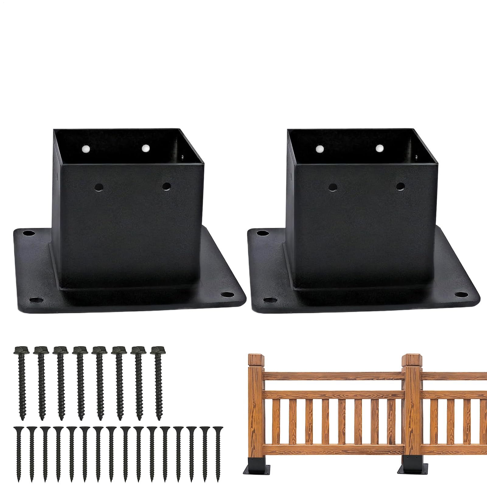 Soporte para postes de 8,4 x 8,9 cm en pack de 2 piezas para pérgolas de jardín 8