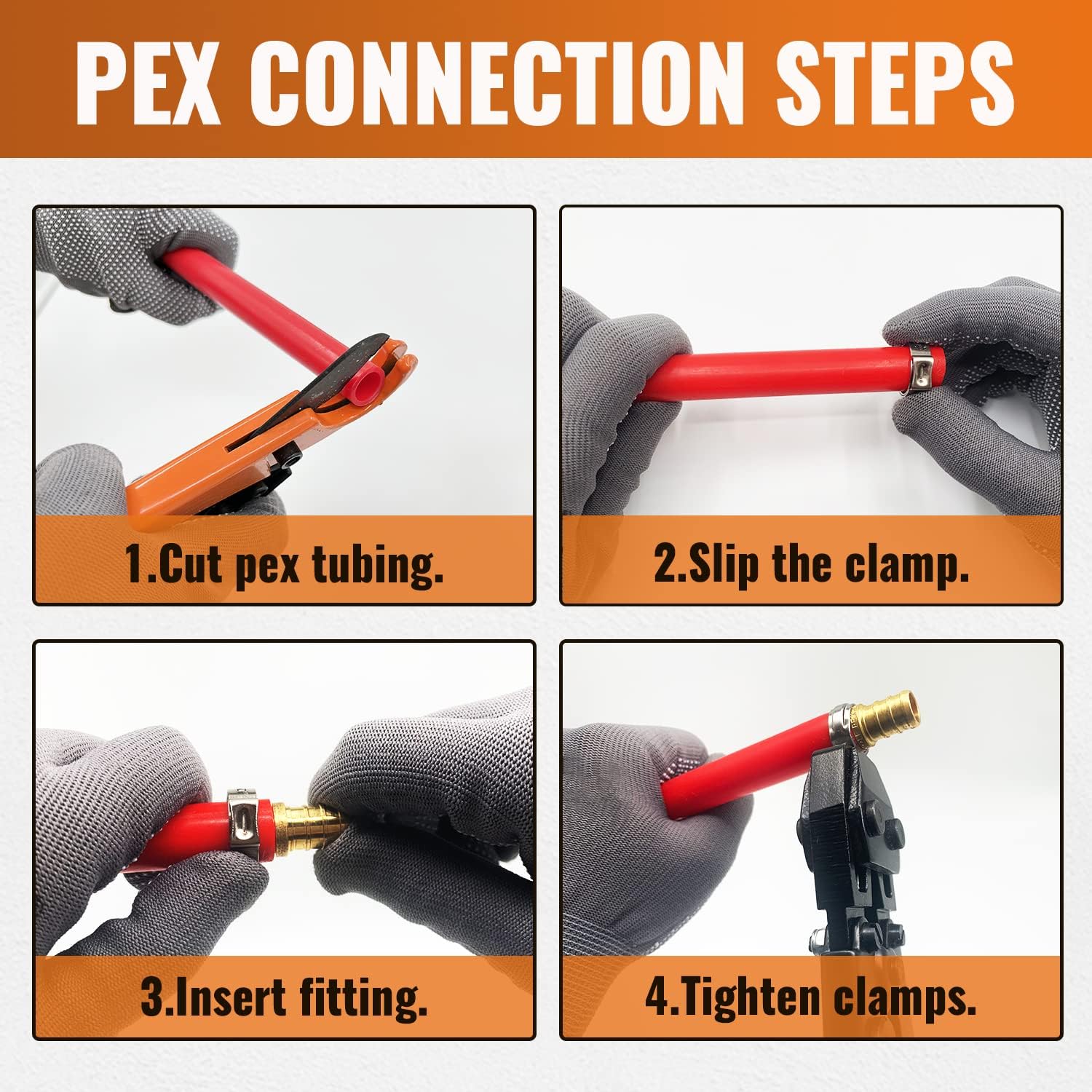SUNGATOR 6-Pack 1/2" PEX to 1/2" Female NPT Brass Fittings, UPC Certified