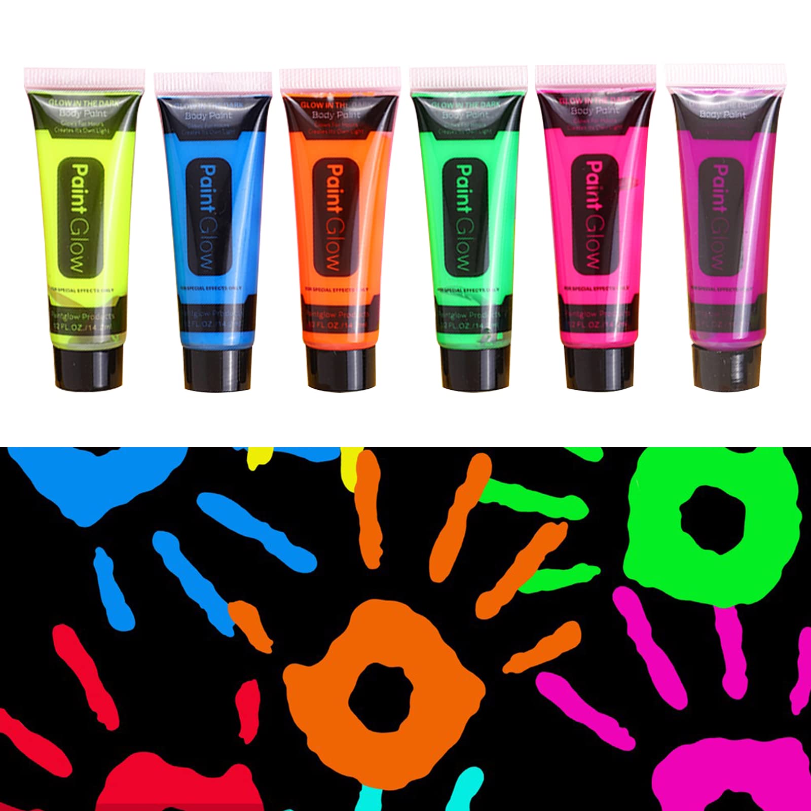 Pintura Corporal, Pinturas Cara Y Corporales, UV Glow Pintura Corporal Y Facial, Pintura Facial Brillante Neón, Pintura Corporal Y Facial 10ml, Pintura De Cuerpo Que Brilla Con Rayos Uv Halloween