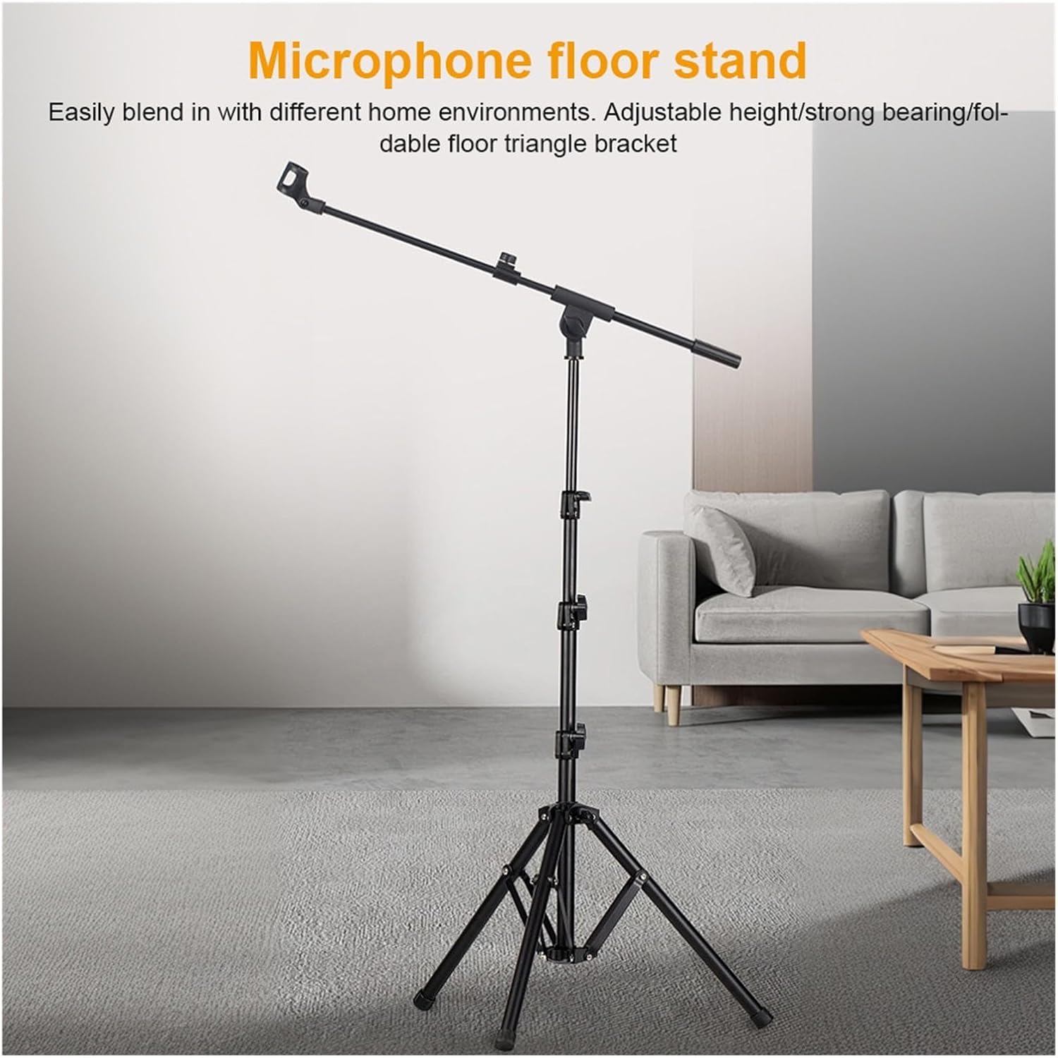 [マイク腕・、 フロアマイクスタンド三脚ブームアームホルダーキャリングバッグと2つのクリップ付きあらゆるマイクパフォーマンスの歌に適