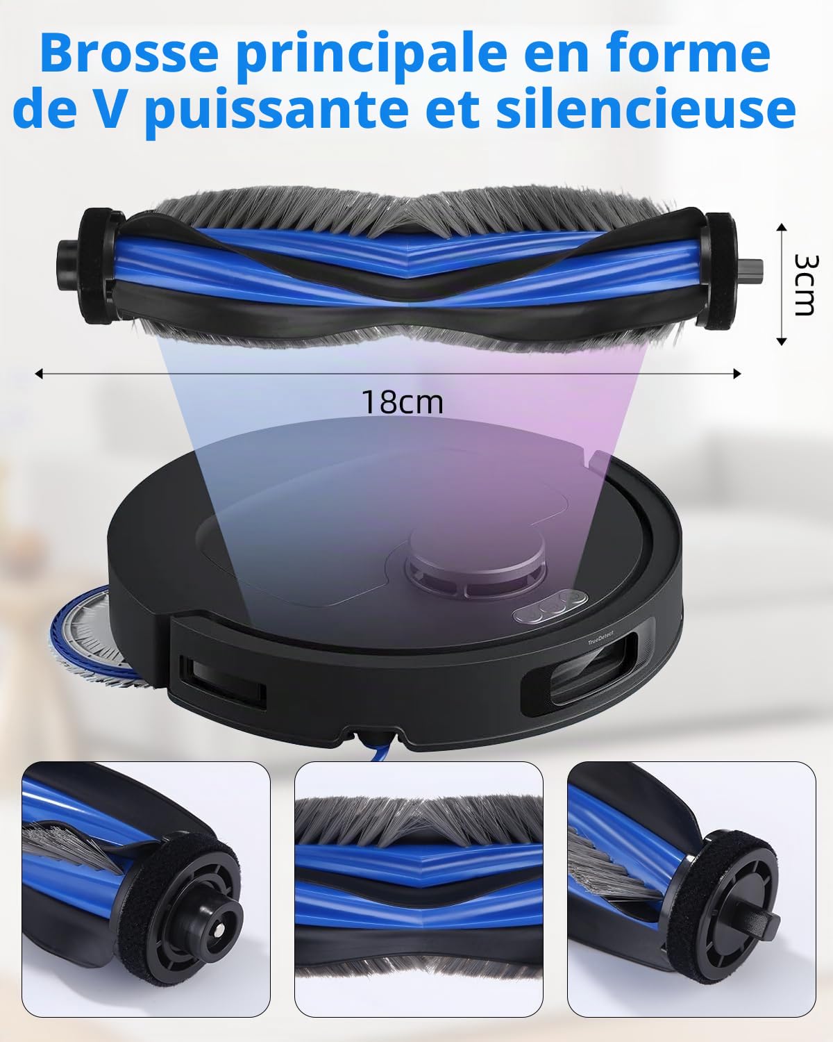 Accessoires pour ECOVACS DEEBOT T30C Omni/ T30C Omni Gen2 Aspirateur, 1 Brosse Principale, 6 Chiffons de Nettoyage, 6 Brosses Latérales, 4 Filtres, 4 Sacs à Poussière, 1 Brosse de Nettoyage