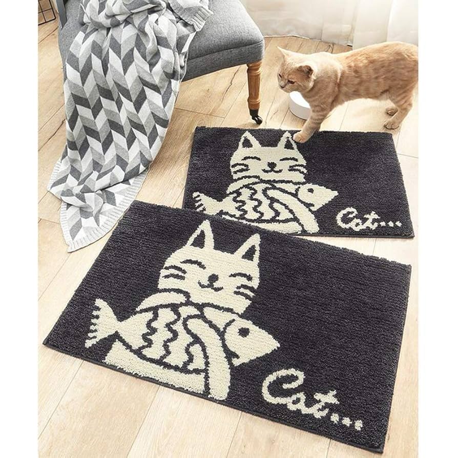 黒猫デザイン風呂マット 約45cm x 65cm 黒猫デザイン風呂マット 約45cm x 65cm 風呂マット・すのこ
