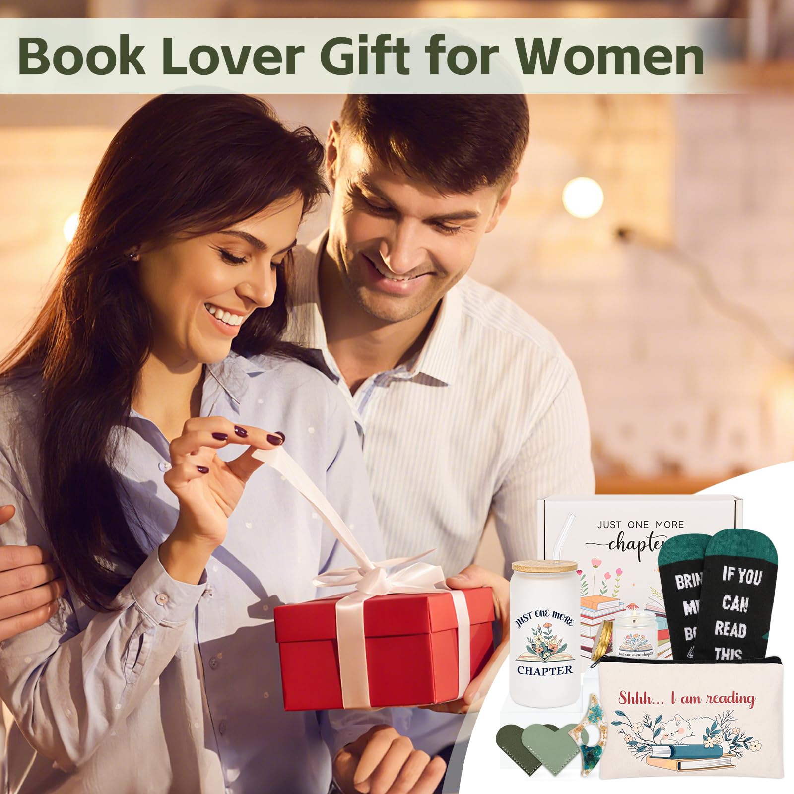 Book Lovers Gifts for Women, Bookish Gift for Readers, Bookworms, Librarians, Mothers Day, Birthday Christmas Gifts for Book Lovers Women Girl Friend (Green)