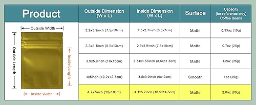 Miniatura 3 de PABCK 100 unidades de color dorado mate de 4.7 x 7 pulgadas (tamaño interior de 4.1 x 5.7 pulgadas) para ventana frontal, resellable, con cierre de