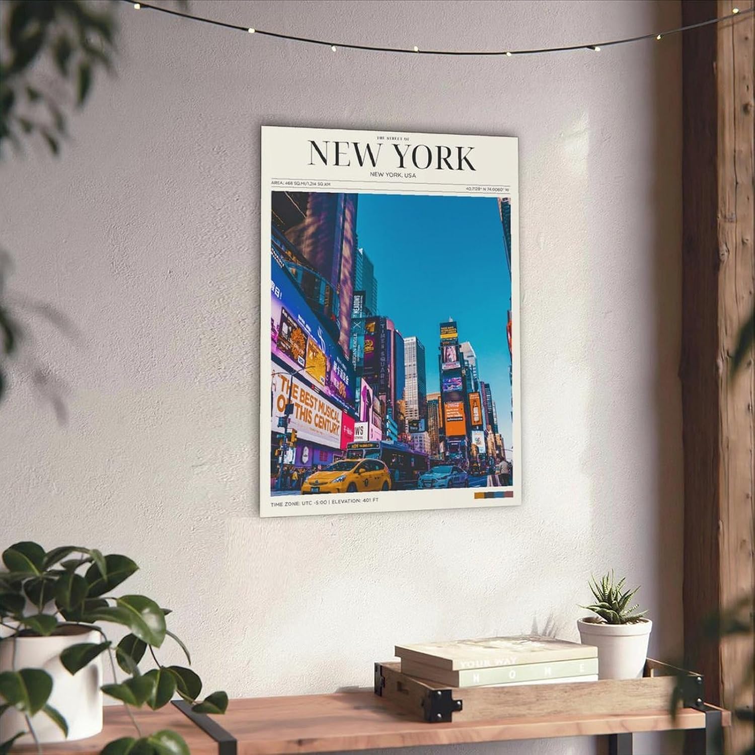 New York Poster Retro Travel Poster USA City Prints Vintage Cityscape Paintings Country Travel Canvas Wall Art for Modern Bedroom Living Room Dorm Office Classroom Decor Unframe-style 12x18inch(30x45c image 3