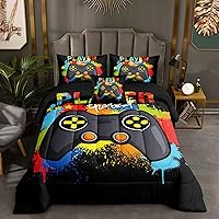 Vista 14 de ROWADALO 5 Pieces Gaming Bedding Set for Boys Gamer Comforter Set Twin Size,Game Controller Comforter for Boys Kids Teen 3D Gamepad Microfiber