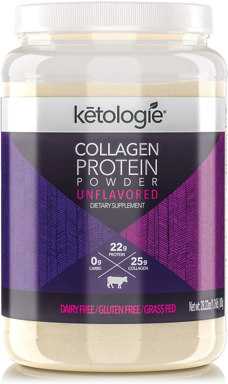 Ketologie Collagen Peptides Protein Powder, Amino Acids Supplement (Unflavored)