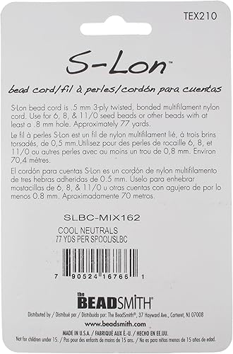 Miniatura 4 de Beadsmith S-Lon Cable Multipack con 4 carretes Cool Neutrals Mix