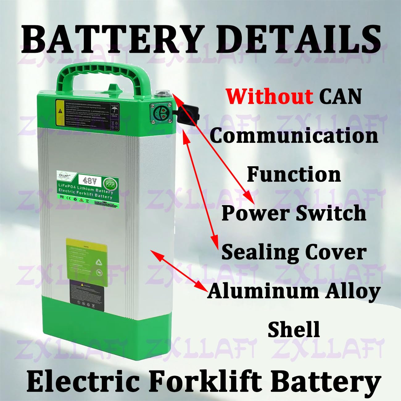 24V 48V Lithiumbatterie ohne CAN 20 Ah Batterie Elektrostapler für CBD15JLI2 28Ah 15Ah Ersatzbatterien für elektrischen Hubwagen CBD20JLI2 mit BMS, Griff