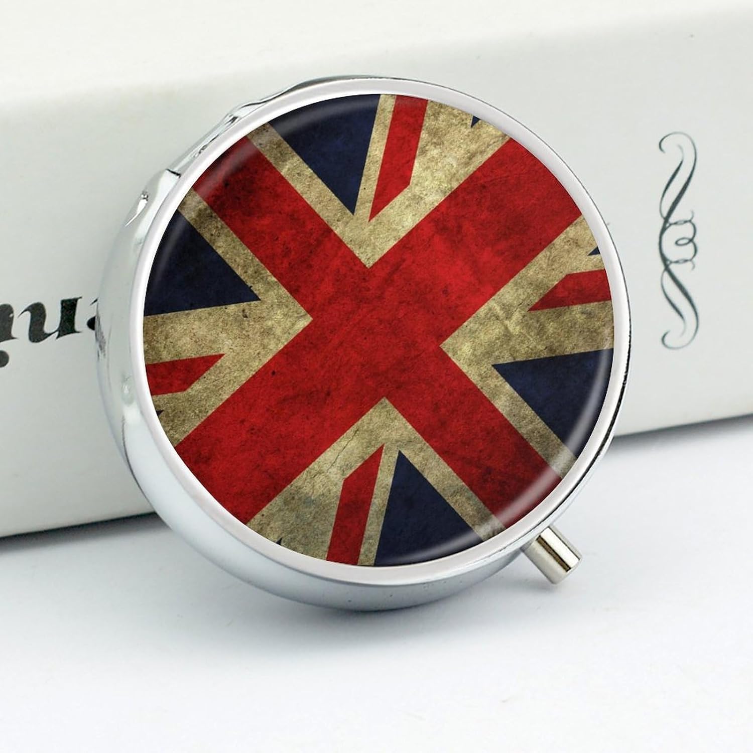 Round Pill Box, 3 Compartment Small Pill Case for Pocket Purse image 4