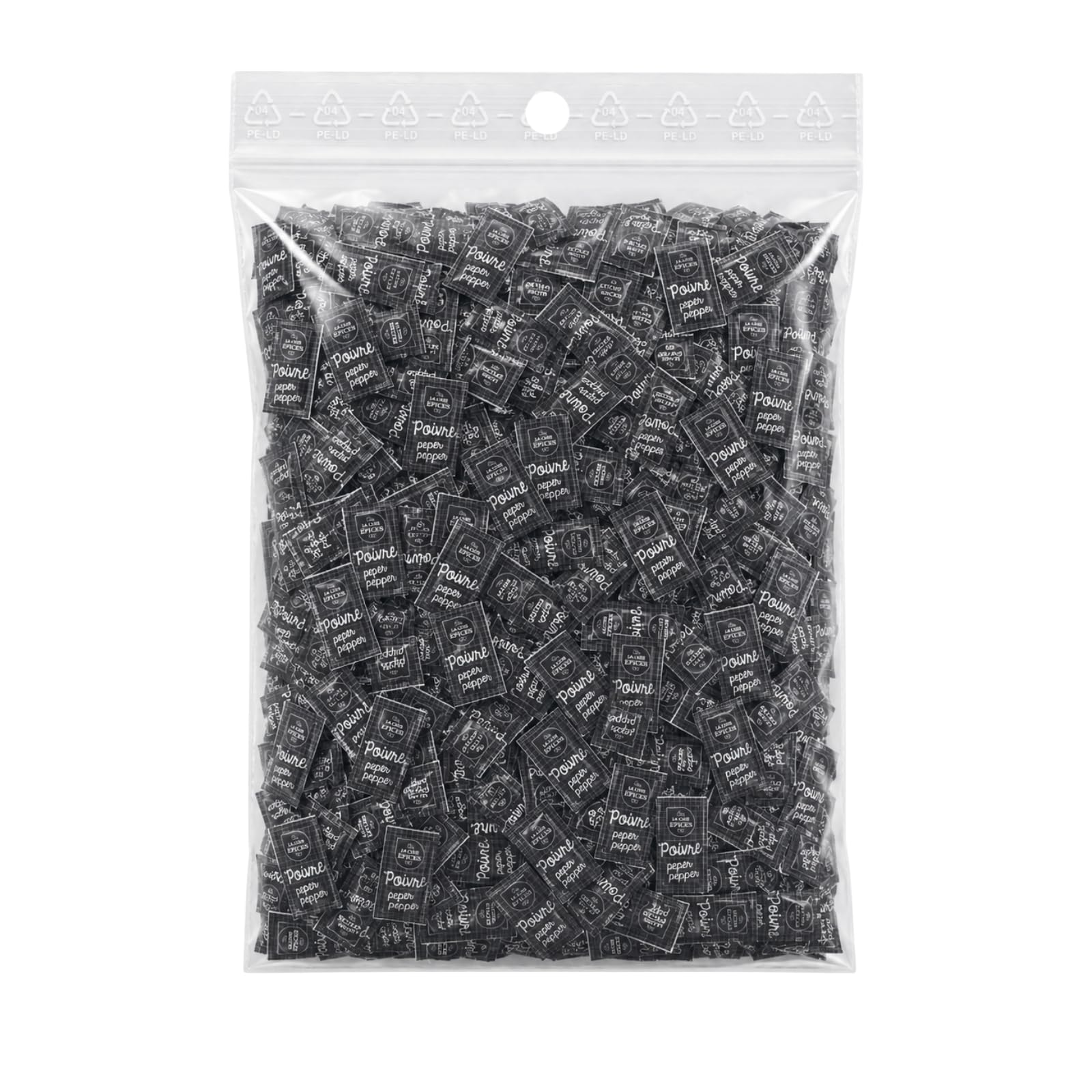 LA CASE AUX EPICES - 500 sachets de poivre - Doses individuelles 0,14 g | Poivre en dosettes - Idéal restauration, traiteur, hôtel, food truck, repas à emporter - Pratique et hygiénique - à déguster
