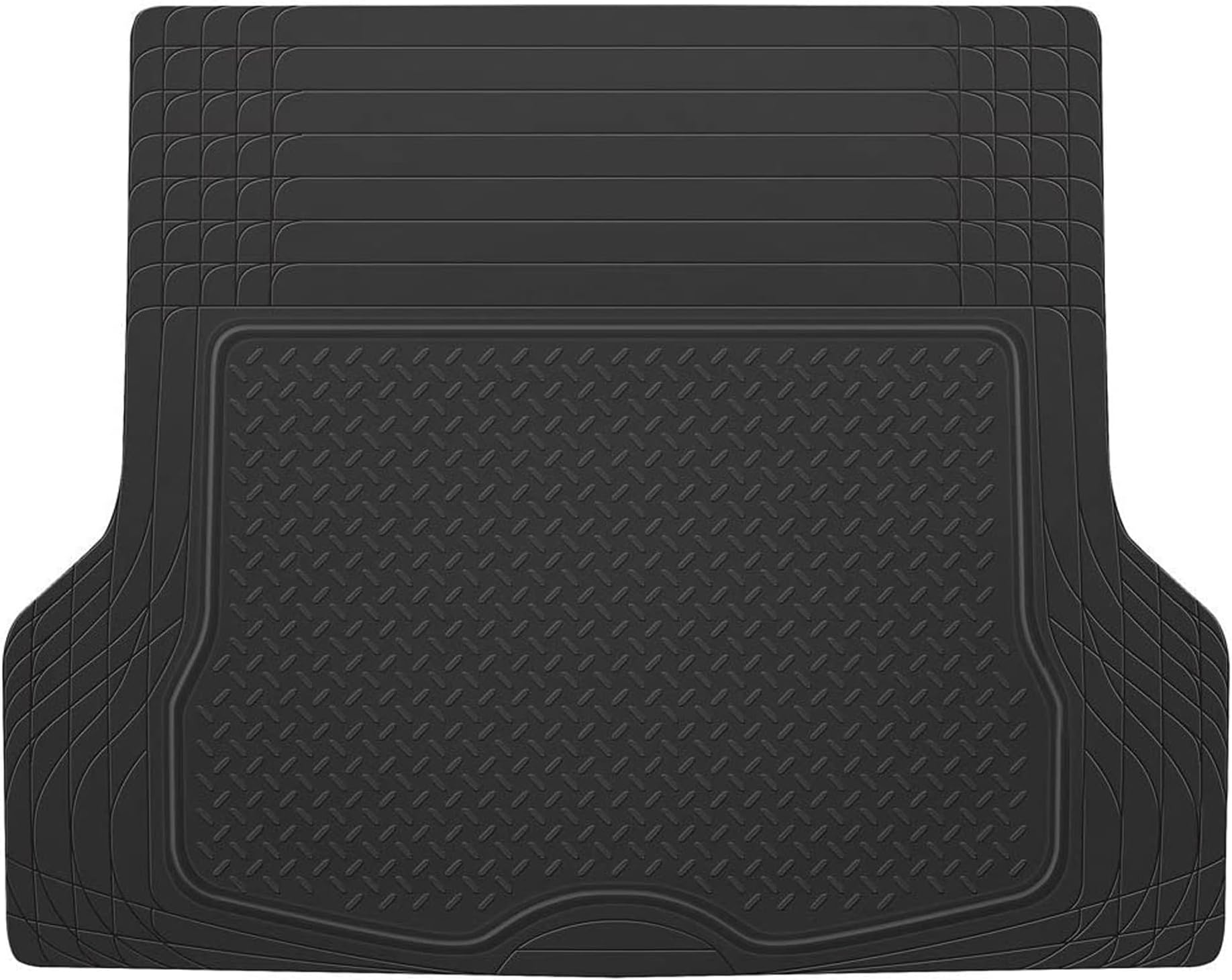 Sulfar MT-785 Heavy Duty Rubber Cargo Trunk Mat – All-Weather Car Boot Liner, Trimmable to Fit SUVs, Sedans, and Hatchbacks, Anti-Slip Durable Protection (Black, Pack of 1)
