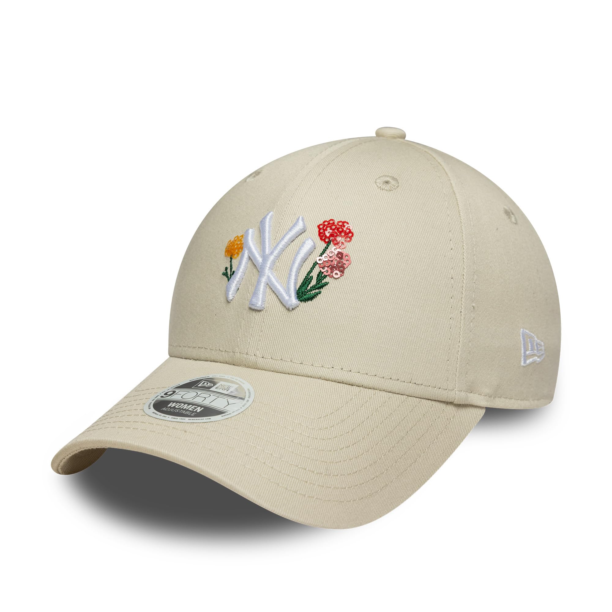 New Era Damska czapka baseballowa 9Forty Floral MLB New York Yankees Jasnobeżowa