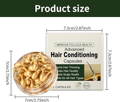 Hair Oil Hair Care Capsules, Pack of 30 Hair Serum Capsule Hair Treatment Serum Care and Repair Damaged Hair, Hair Vitamin Oil Capsules Hair Oil for Repair and Conditioning of Hair