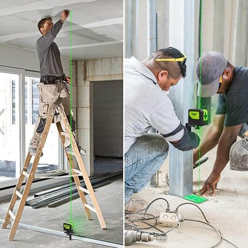 Miniatura 31 de Nivel láser con 2 puntos de plomada - Huepar 2 puntos de plomada y 2 herramientas de nivel láser de alineación de línea cruzada con ángulo amplio