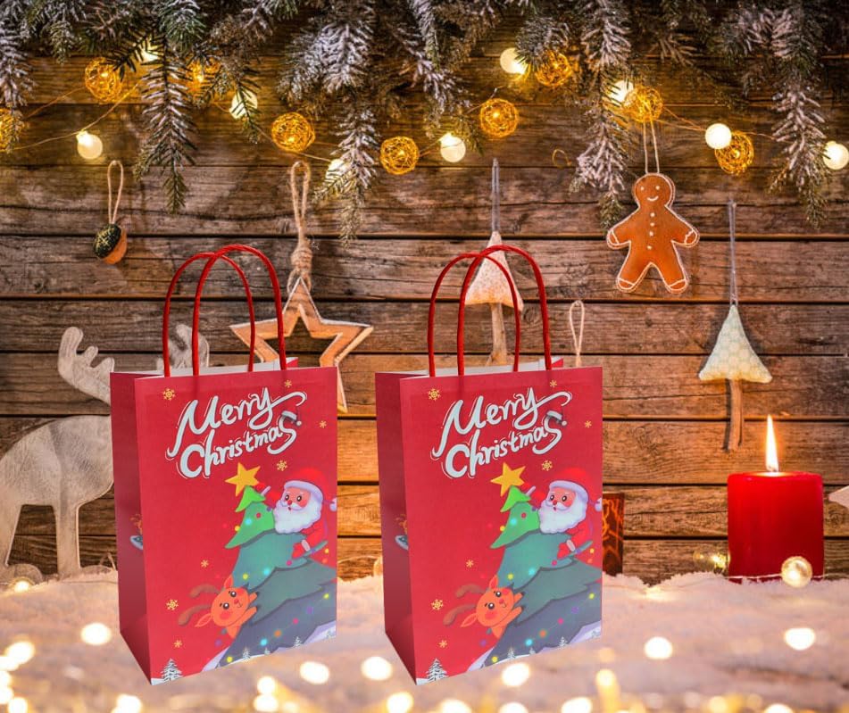 Miniatura 3 de 24 bolsas de regalo de Navidad, bolsas de regalo de Navidad con asas, bolsas de regalos de Navidad, bolsas de regalo de Navidad