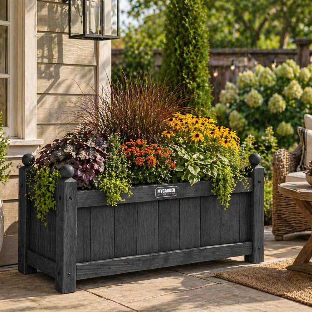 Marco Paul - Large Wooden Planter - Grey