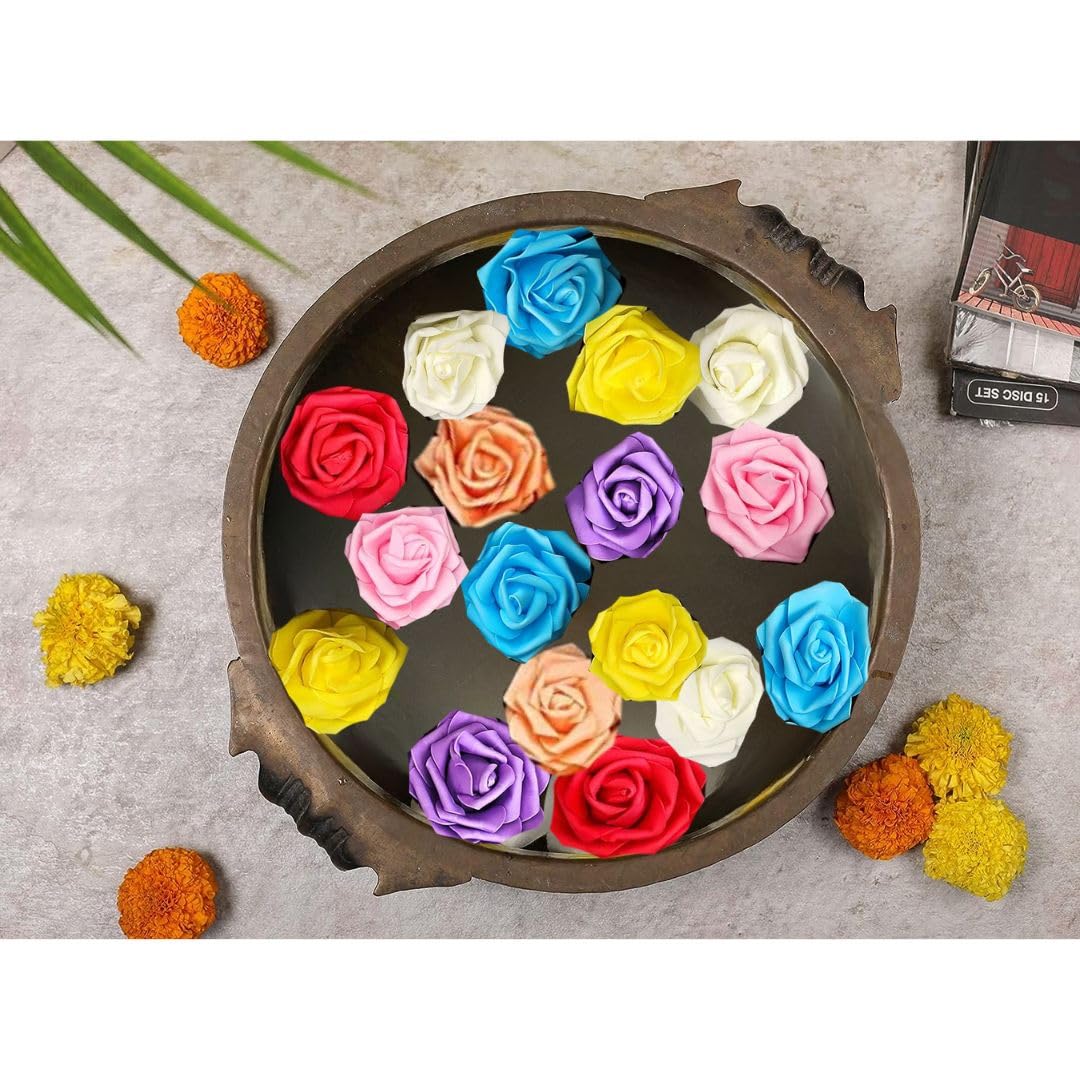 Big Rose Foam Flowers - 12 Pack for Decorations -21 Big Rose Foam Flowers - 12 Pack for Decorations -21