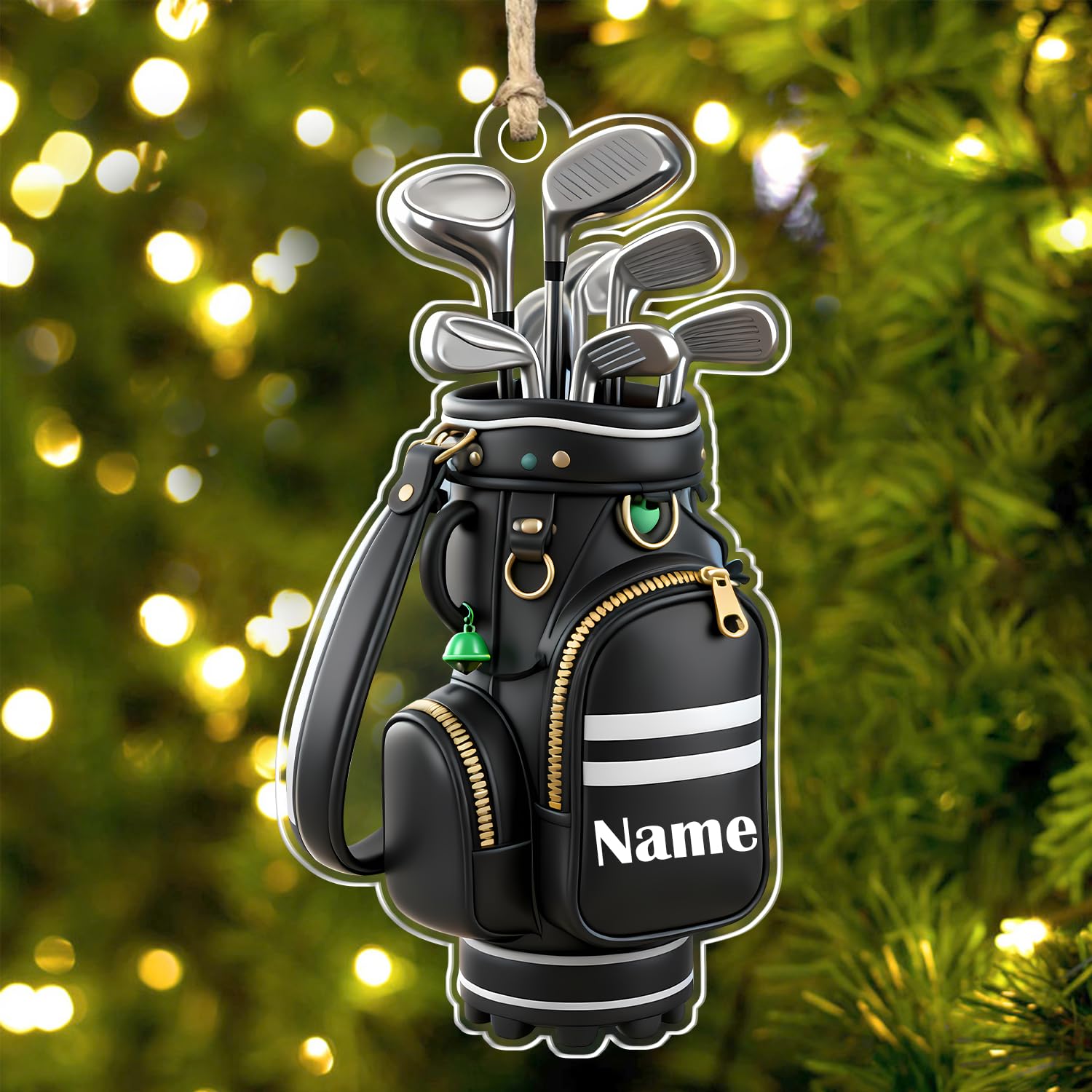 Personalized Golf Bag Christmas Ornament 2025,Custom Golf Bag 2D Flat Acrylic Ornaments,Home Decor Christmas Trees Hanging Ornaments,Gifts For Golfer Lover