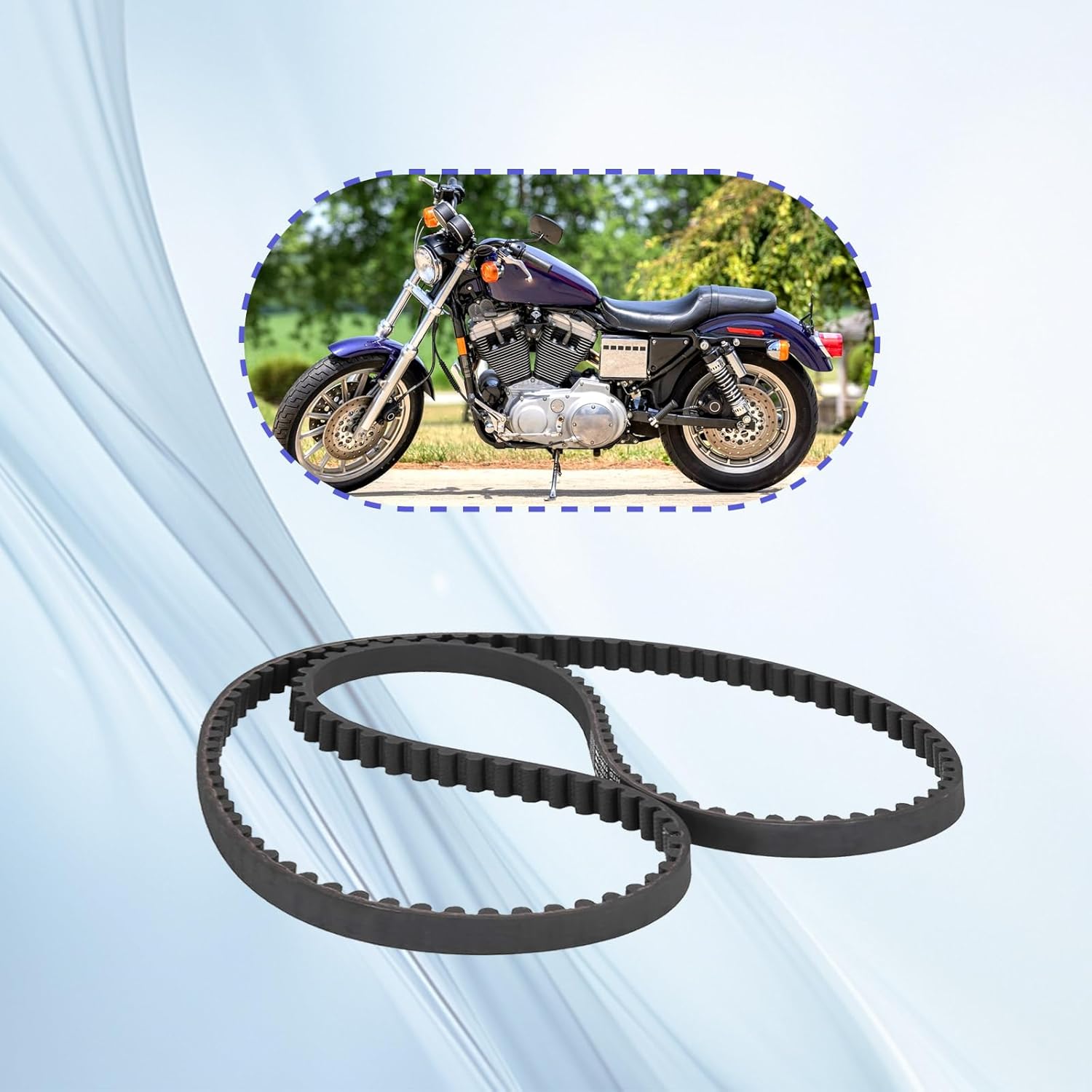 Rear Drive Belt Compatible with Harley-Davidson XL1200 Sportster1200 1991-2003, XL1200C XL1200S 1996-2003,XL883HUG883 1993-2003, XL883DLX 1991-1995, XL883R 2002-2003 1204-0042,Replace 40022-91