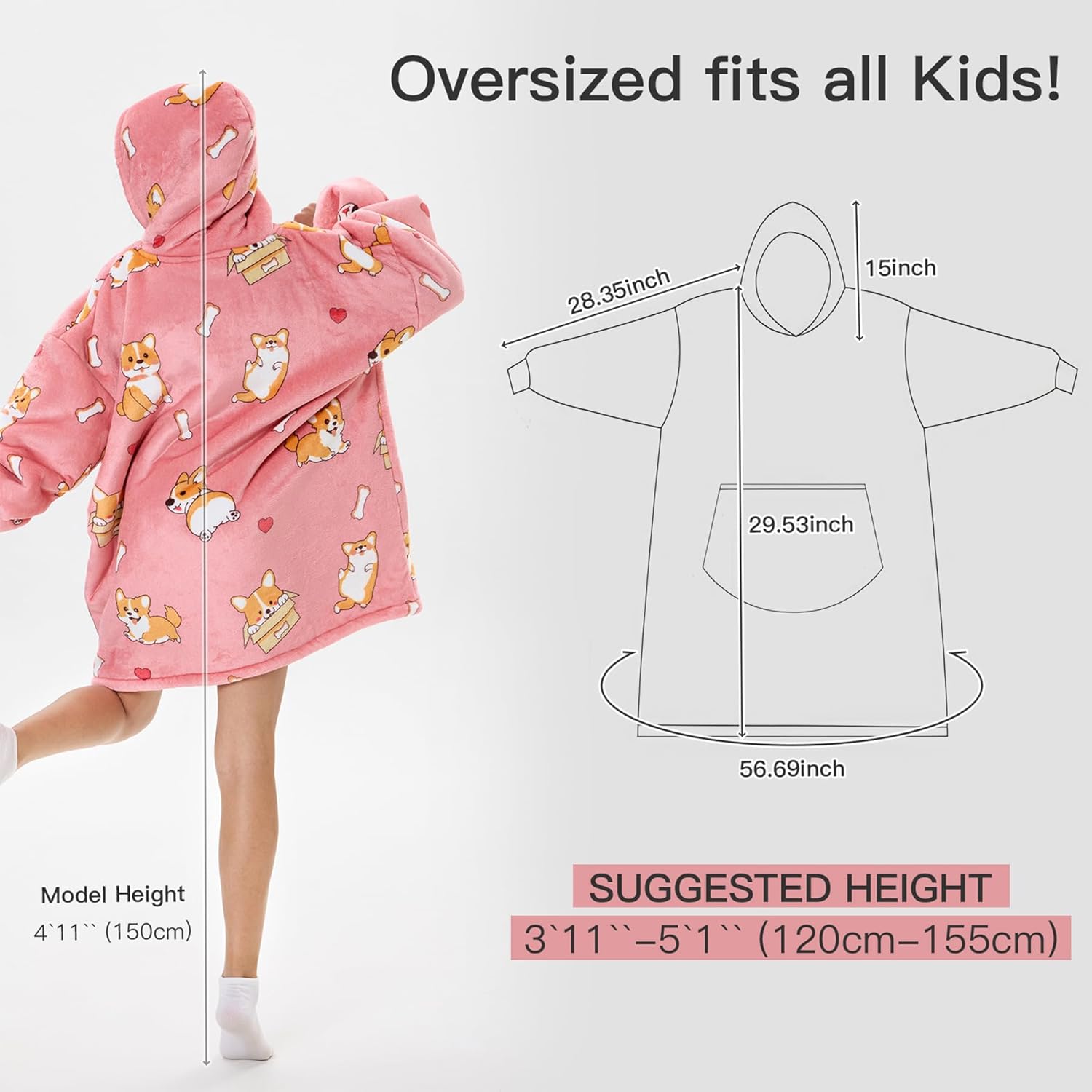 Oversized Wearable Blanket, Big Hooded Blanket Sweater, Hideout Hoodie for Women Teen Girl Sister Gifts - Image 6