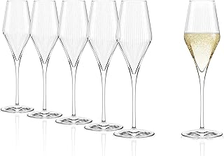 Stölzle Lausitz Champagnergläser Symphony 6er-Set 290 ml – Elegante Champagnerkelche ideal für Sekt & Prosecco – Sektgläser aus bleifreiem Kristallglas – Spülmaschinen- & stoßfest, Made in Germany